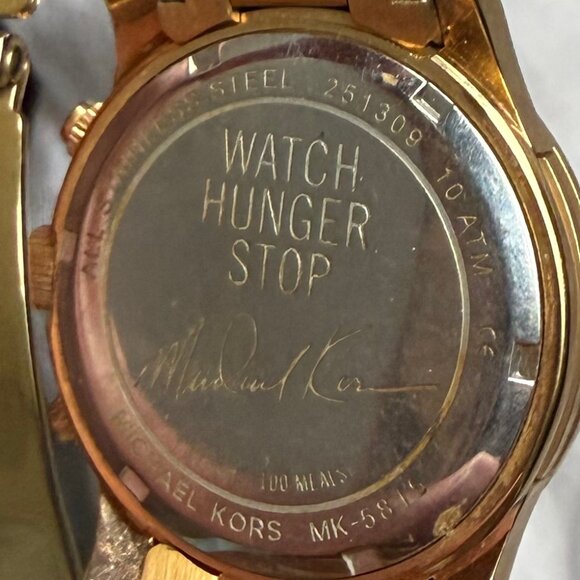 Michael Kors Watch Hunger Stop Gold Stainless Steel Watch Multifunction main image 12